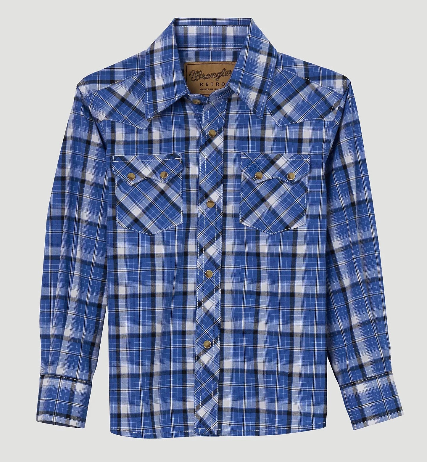 Wrangler Retro Boy's Western Snap Plaid Shirt  STYLE 112344306