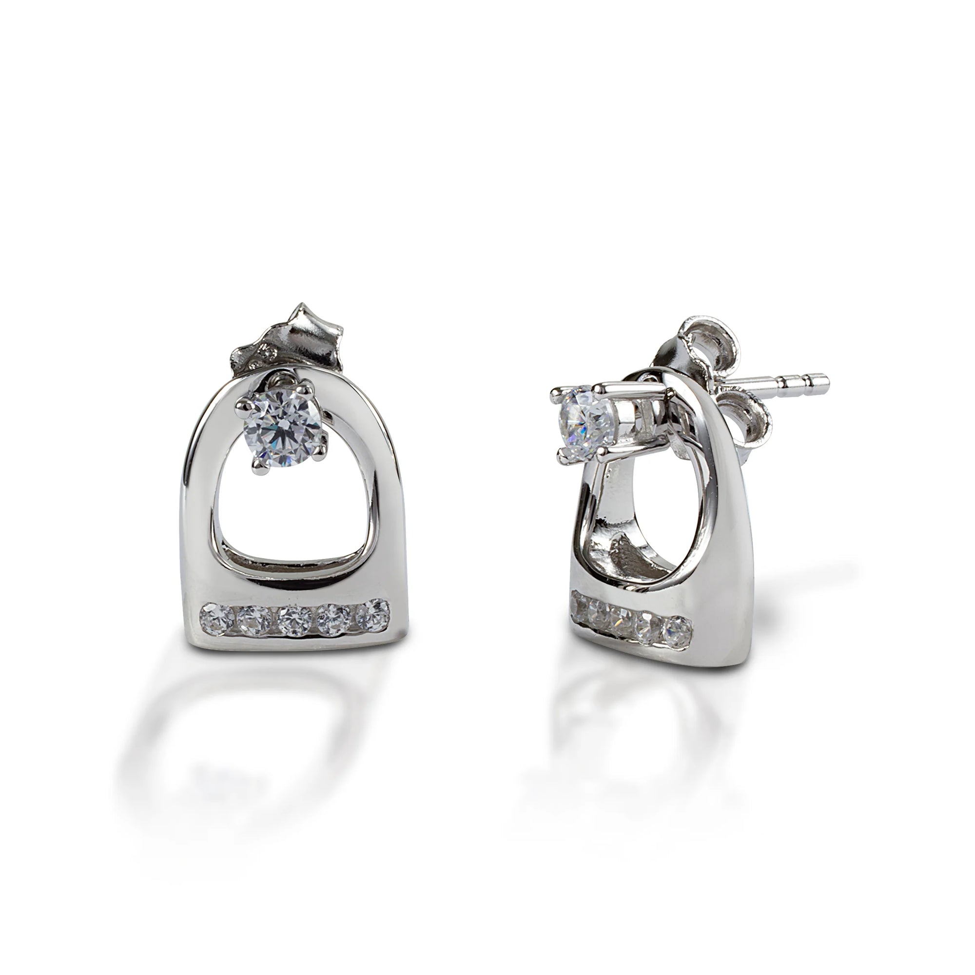 Kelly Herd Stud Earrings with Small English Stirrup Jackets STYLE 13G