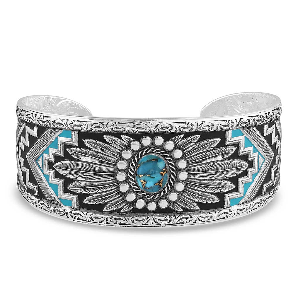 Montana Silversmiths Blue Spring Turquoise Cuff Bracelet STYLE BC5230