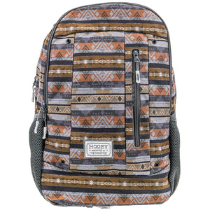 Hooey Grey/Tan & Charcoal Stripe Backpack STYLE BP052GYTN
