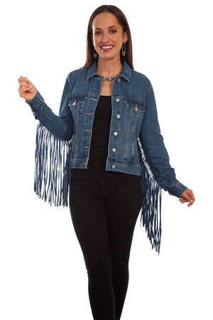 Scully Women's Fringe Denim Jacket STYLE HC711