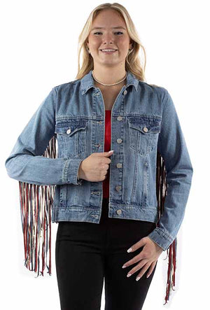 Scully Honey Creek Women's Denim Fringe Jacket STYLE HC943