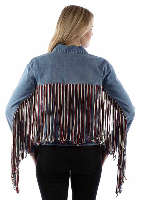 Scully Honey Creek Women's Denim Fringe Jacket STYLE HC943