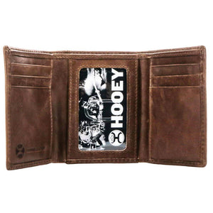 Hooey Smooth Brown Trifold Wallet STYLE HTF001-BR