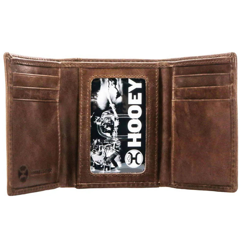Hooey Smooth Brown Trifold Wallet STYLE HTF001-BR