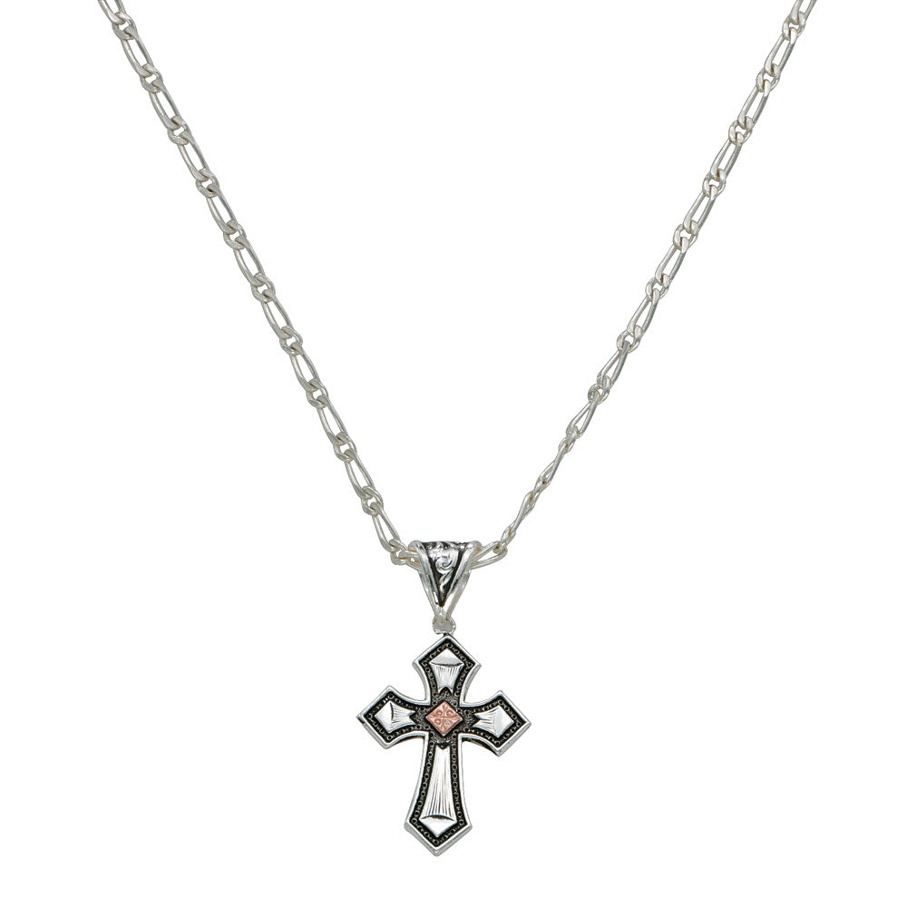 Montana Silversmiths Antique Copper Diamond Cross Necklace STYLE NC1161
