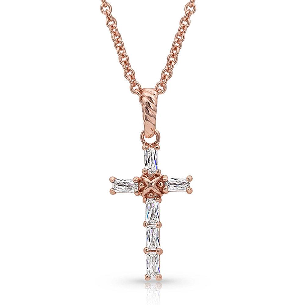 Montana Silversmiths Entwined Rose Gold Brilliant Cross Necklace STYLE NC3239RG