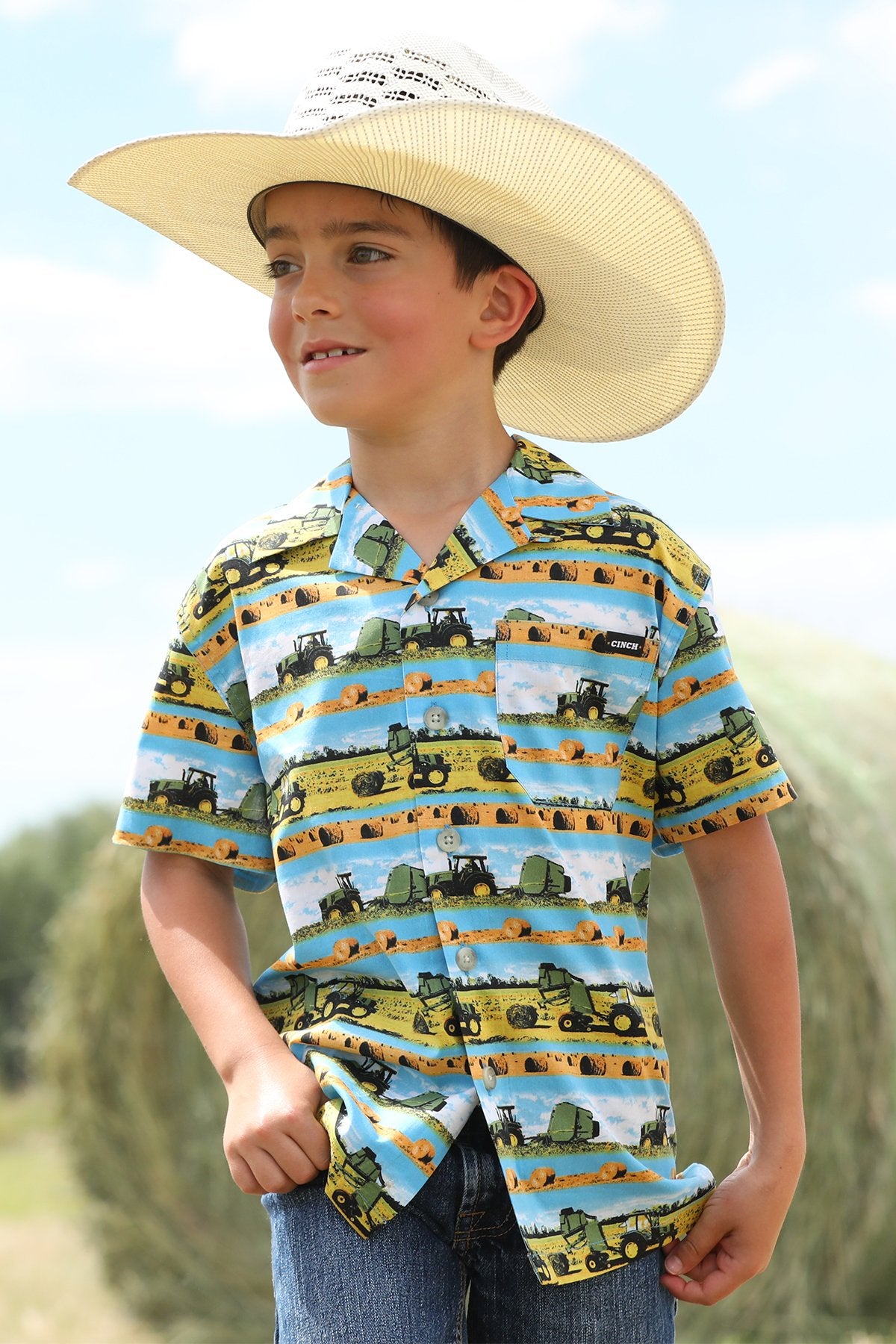 Cinch Boy's Short Sleeve Camp Shirt STYLE MTW7170002