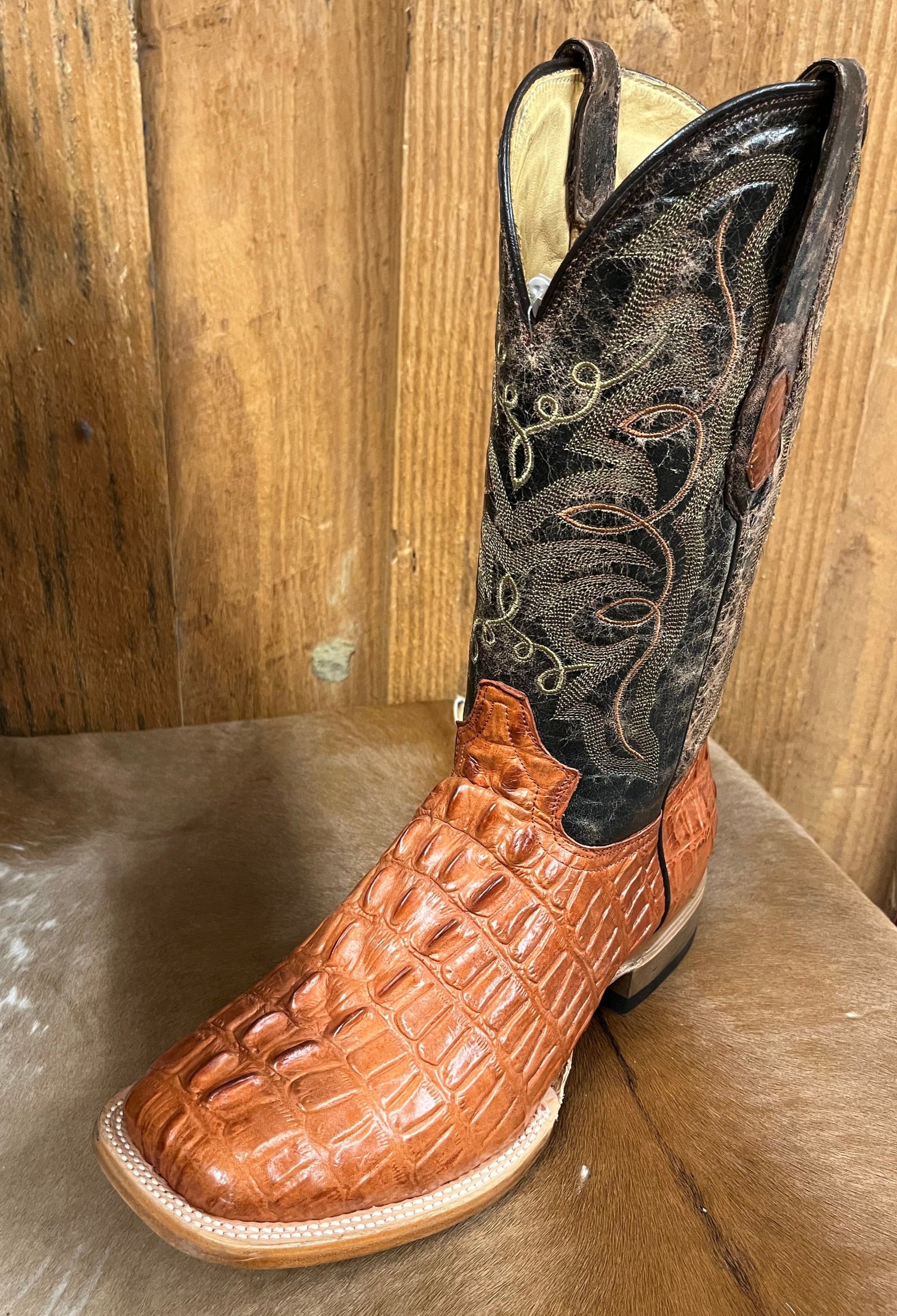 Cowtown Men's Caiman Print Square Toe Boot STYLE Q6094