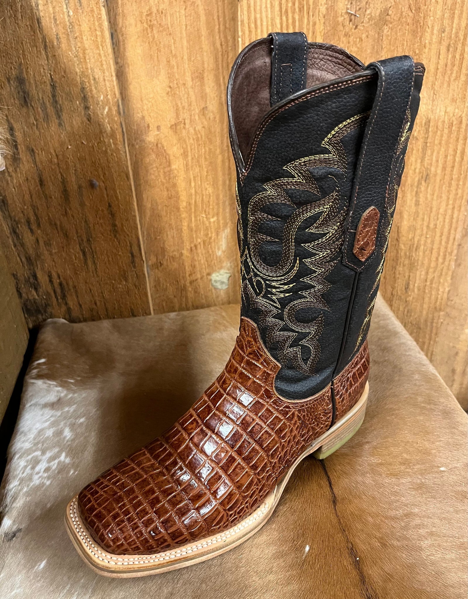 Cowtown Men's Caiman Print Square Toe Boot STYLE Q6097