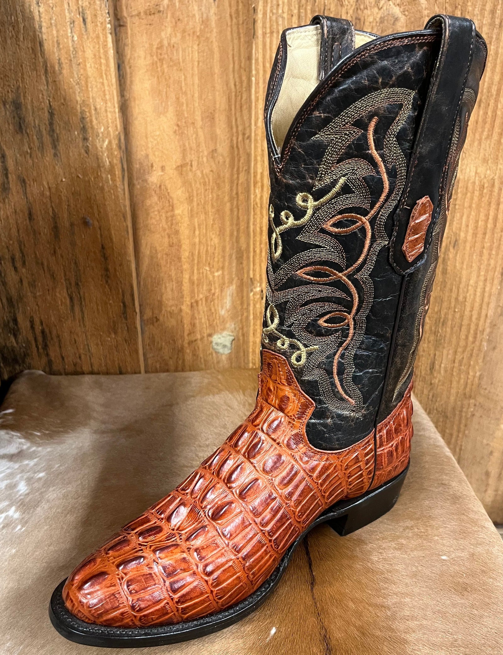 Cowtown Men's Caiman Print Round Toe Boot STYLE R6094