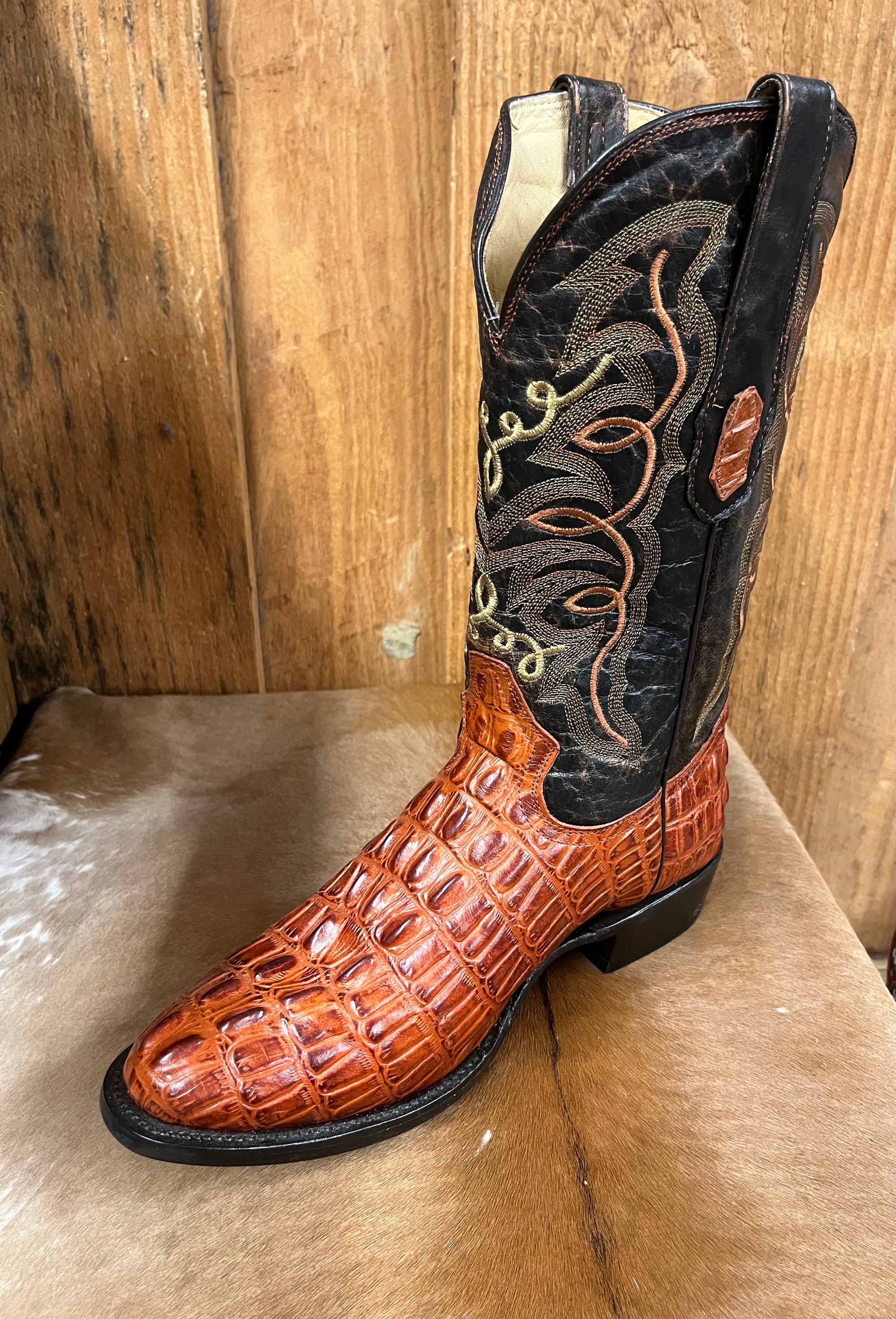 Cowtown Men's Caiman Print Round Toe Boot STYLE R6094