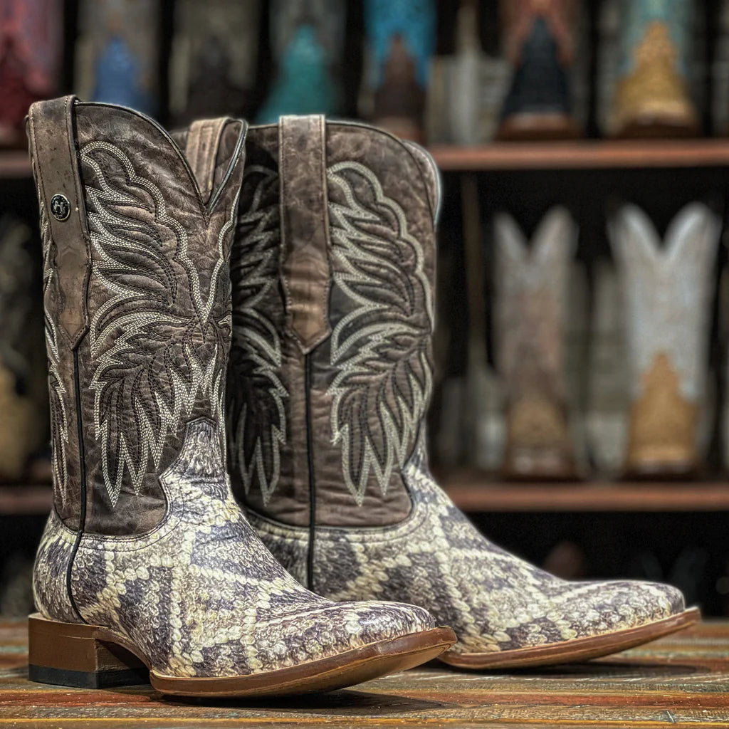 Tanner Mark Men's Imitation Rattlesnake Square Toe Boot STYLE TM205563