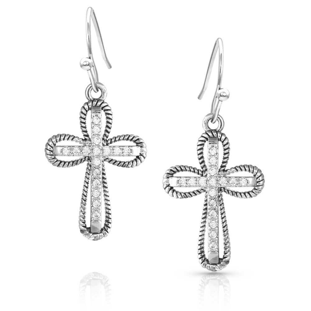 Montana Silversmiths Expressive Faith Crystal Cross Earrings STYLE ER5470