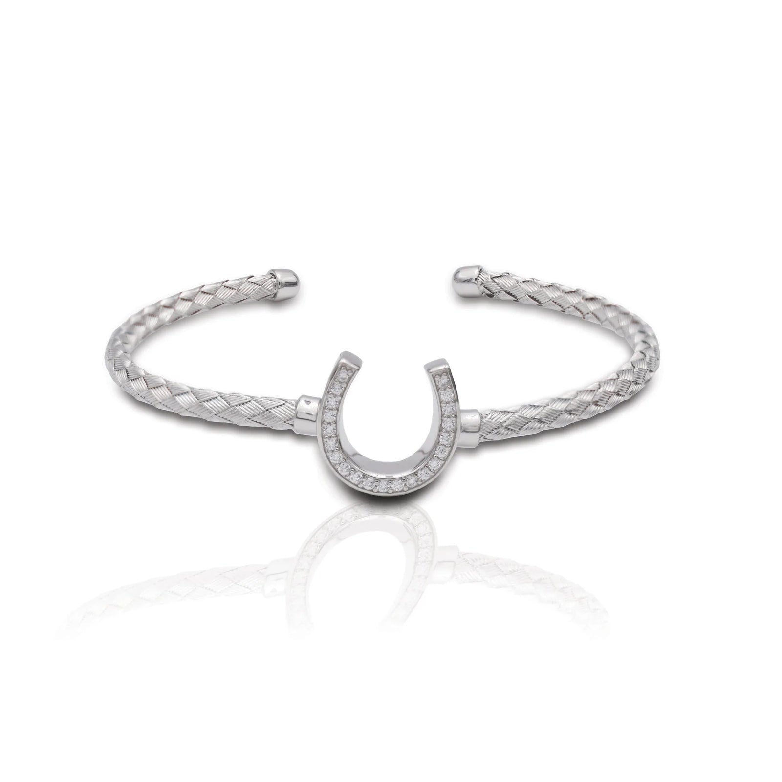 Kelly Herd Italian Weave Horseshoe Bracelet - Sterling Silver STYLE DMS03040-LRG