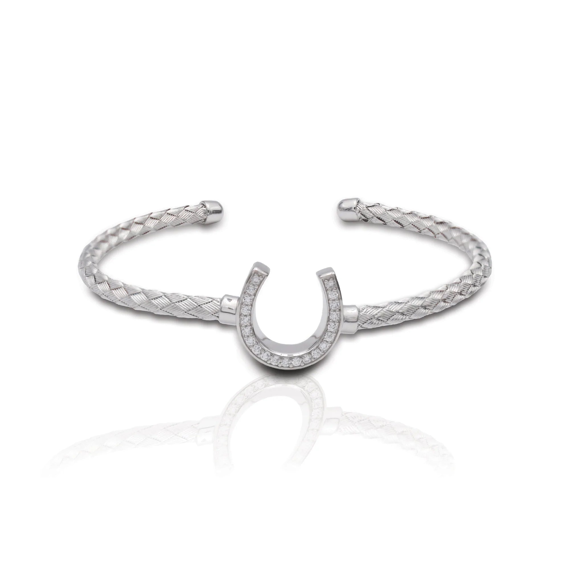 Kelly Herd Italian Weave Horseshoe Bracelet - Sterling Silver STYLE DMS03040-LRG