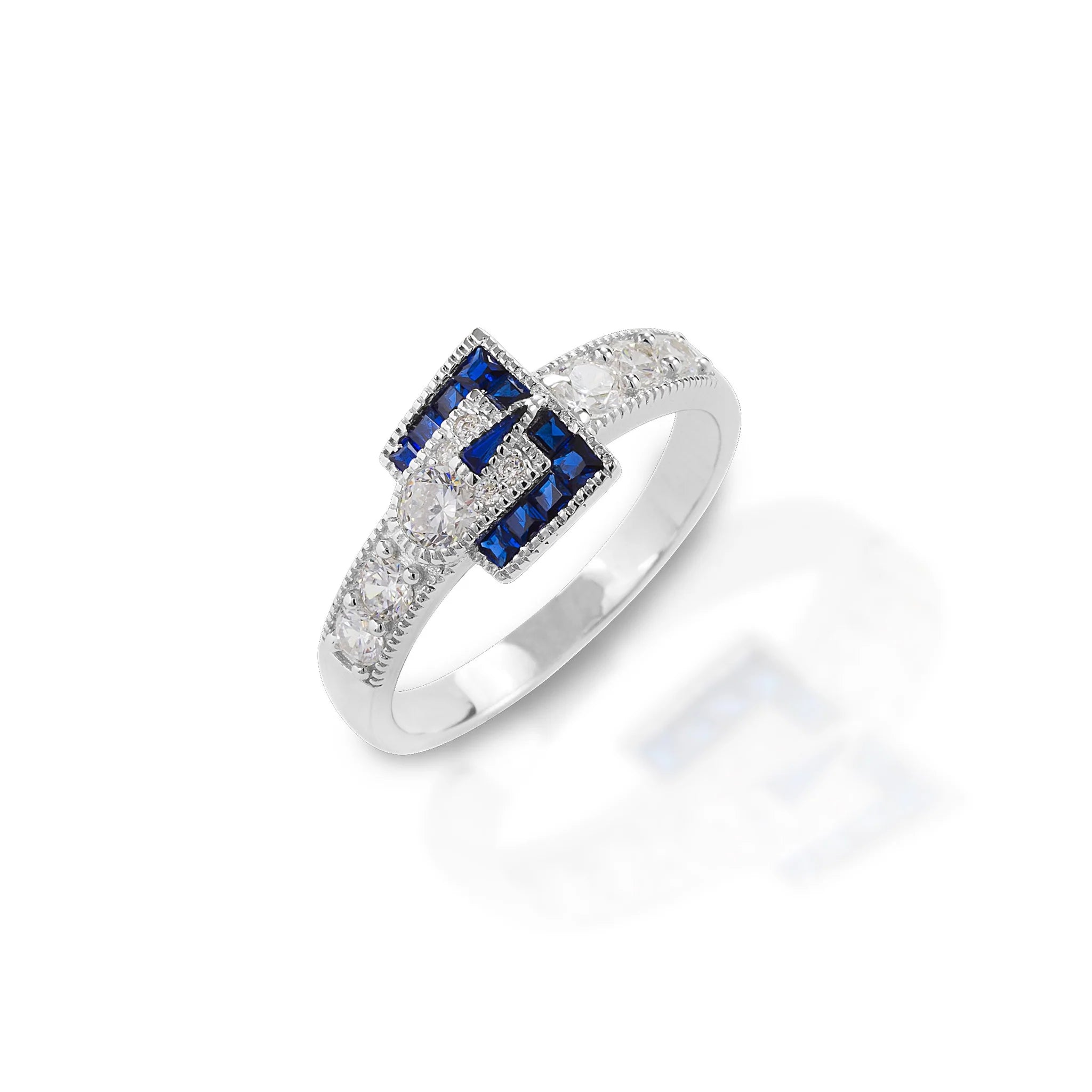 Kelly Herd Blue Spinel Buckle Ring - Sterling Silver STYLE EDR8745