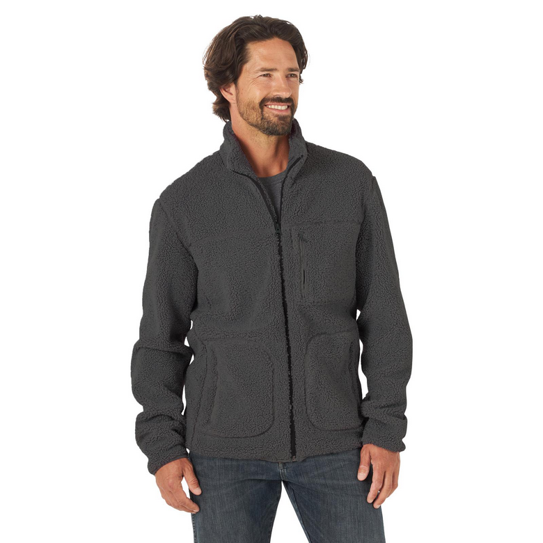 Wrangler Men's Multi Pocket Sherpa Jacket Charcoal STYLE 112318489