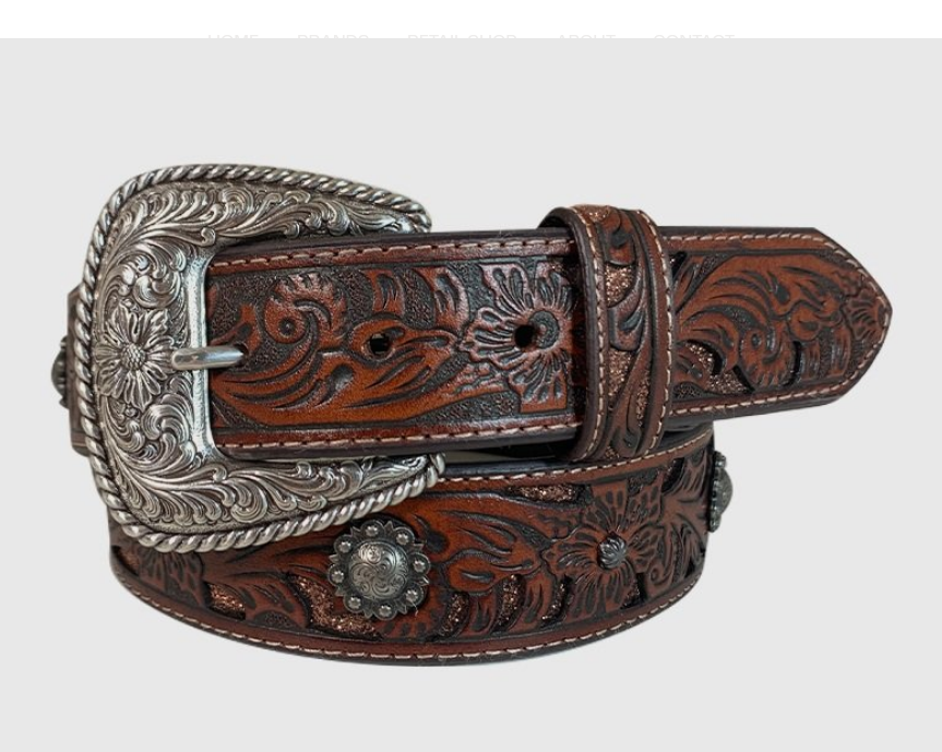 Roper Women's Floral Tooled Concho Belt STYLE 8844790