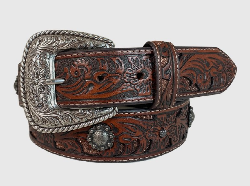 Roper Women's Floral Tooled Concho Belt STYLE 8844790