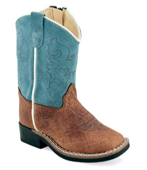 Old West Infant Bull Hide Suede Cowboy Boot STYLE 1944I