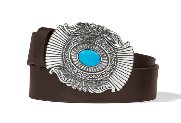 BKE Western Chain Belt - Women's Belts in Antique Silver Turquoise