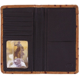Leather Ostrich Print Checkbook Wallet STYLE 06237