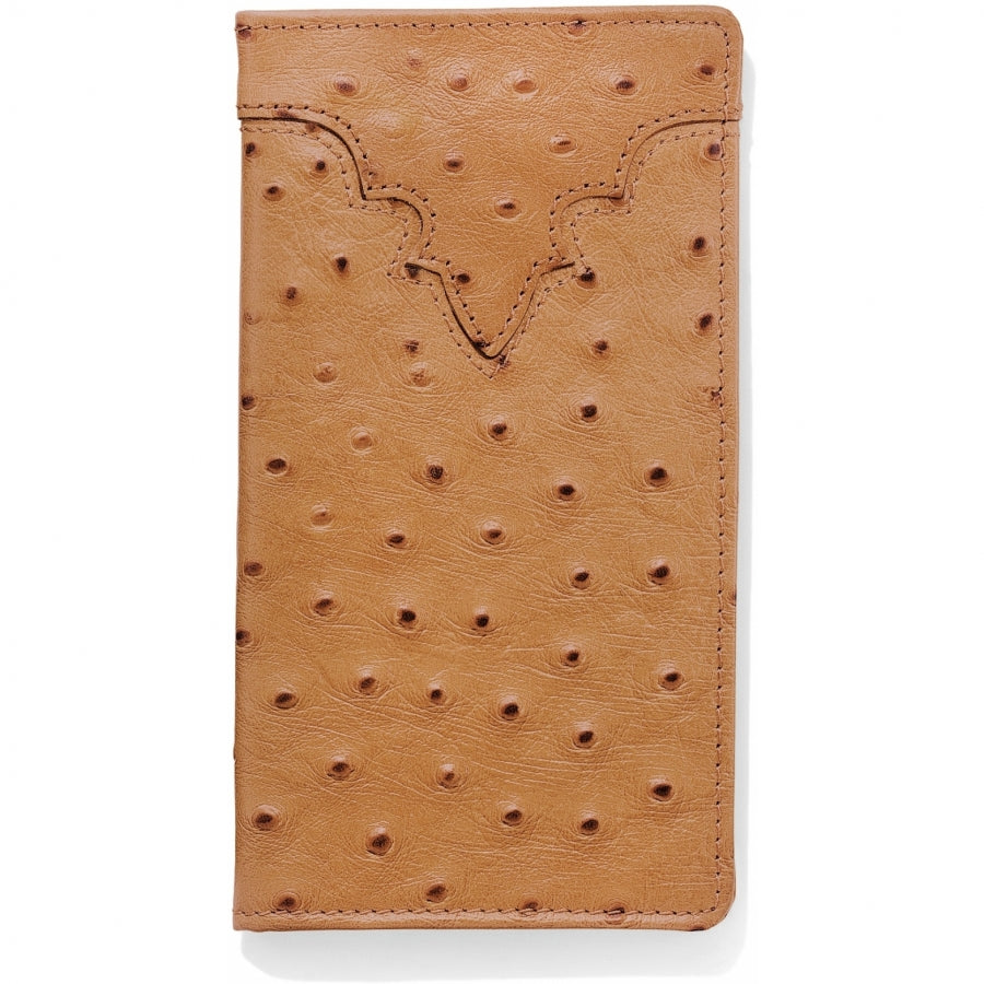 Leather Ostrich Print Checkbook Wallet STYLE 06237