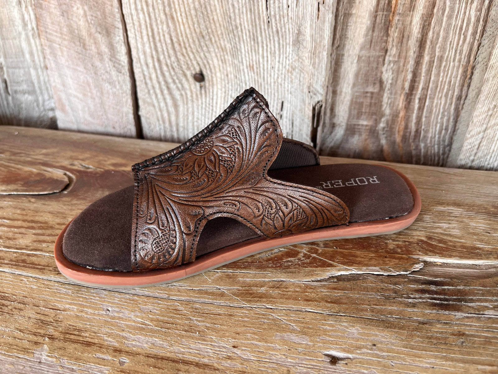 Roper Women's Tooled Leather Sandal STYLE 21-0607-3732