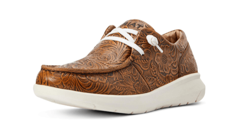 Ariat Women's Hilo Brown Floral Embossed Shoe STYLE 10042508