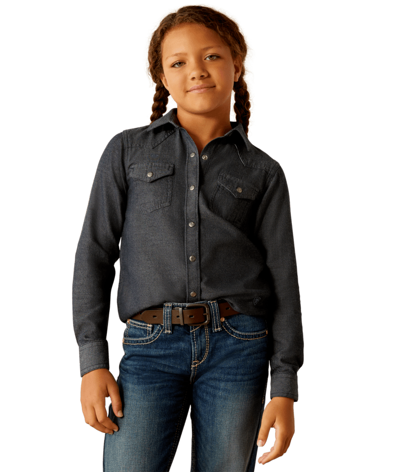 Ariat Girl's Long Sleeve Chambray Shirt STYLE 10054603