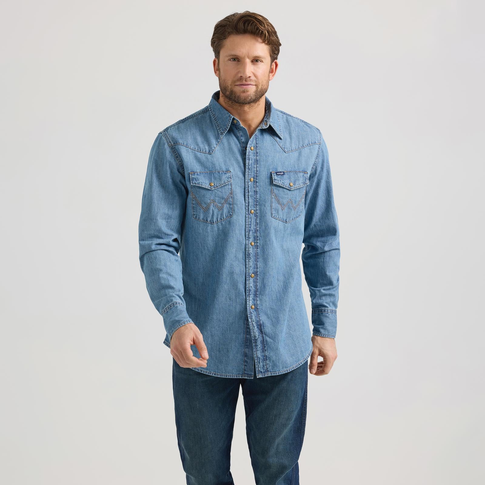 Wrangler Men's Denim Long Sleeve Shirt STYLE 112361699