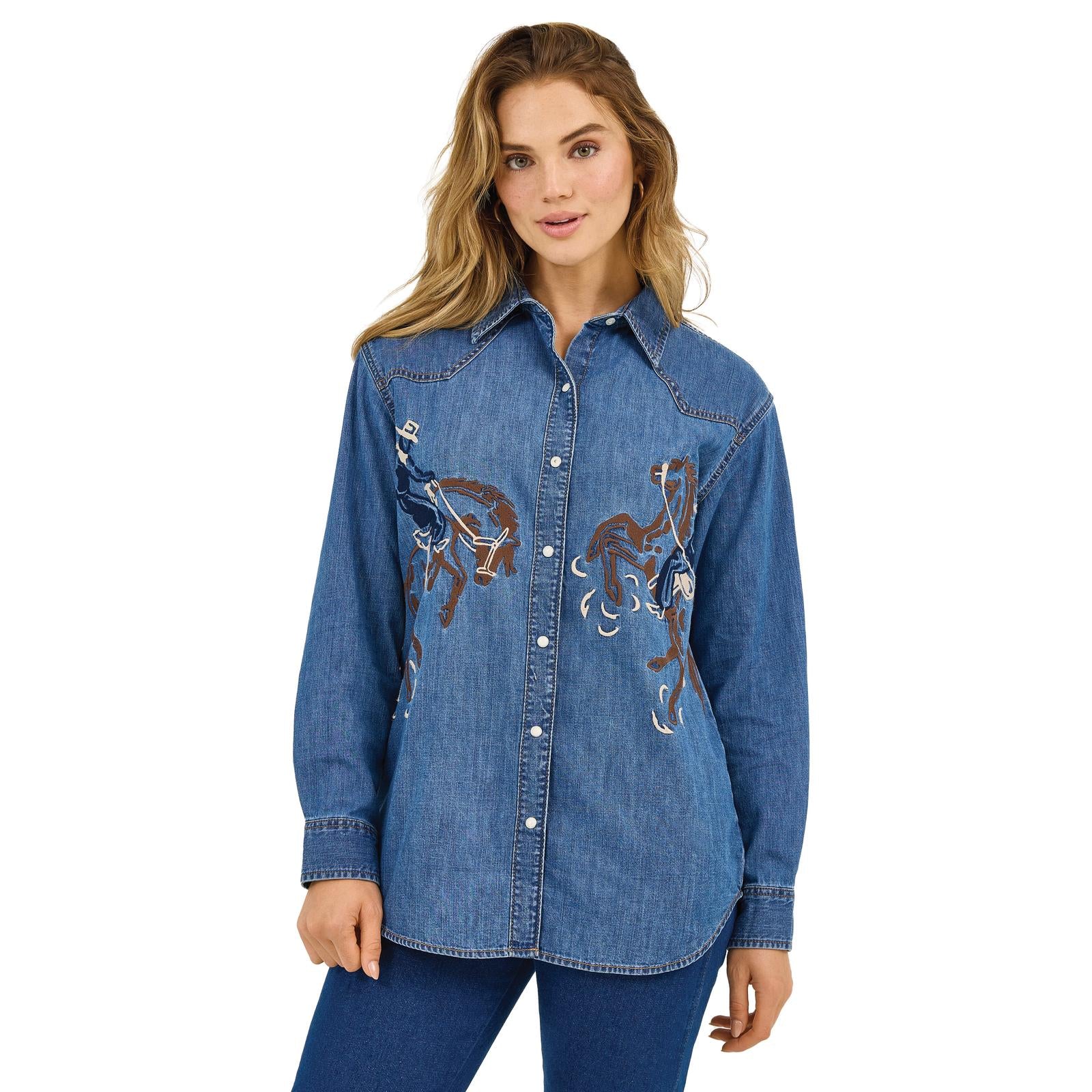 Wrangler Women's Long Sleeve Denim Shirt STYLE 112371715