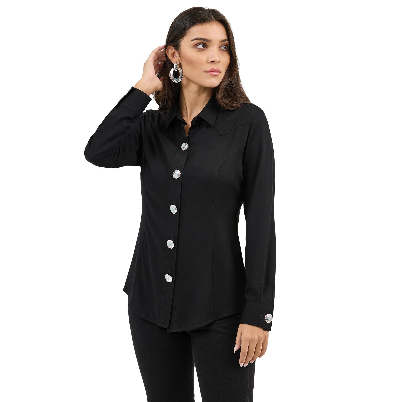 Wrangler Women's Slim Concho Button Shirt STYLE 112371916
