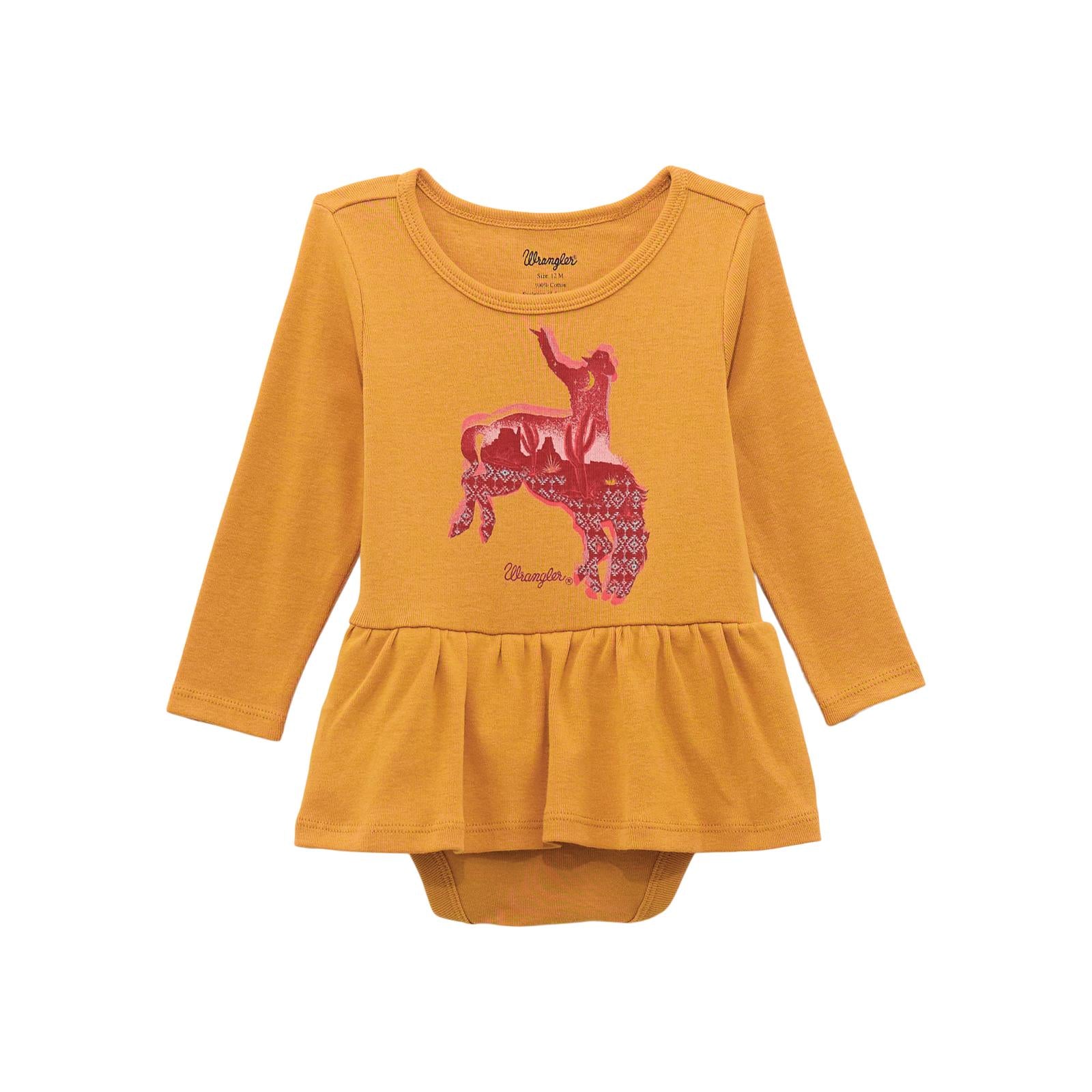 Wrangler Infant/Toddler Girl's long Sleeve Bodysuit with Skirt STYLE 112371930
