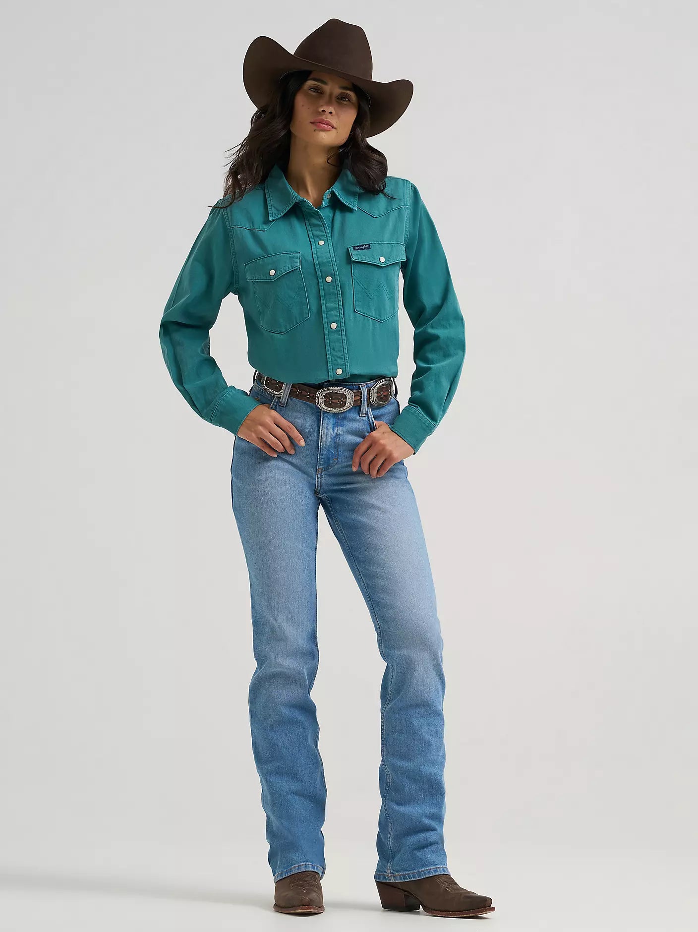 Wrangler Retro Women's Long Sleeve Denim Shirt STYLE 112382675