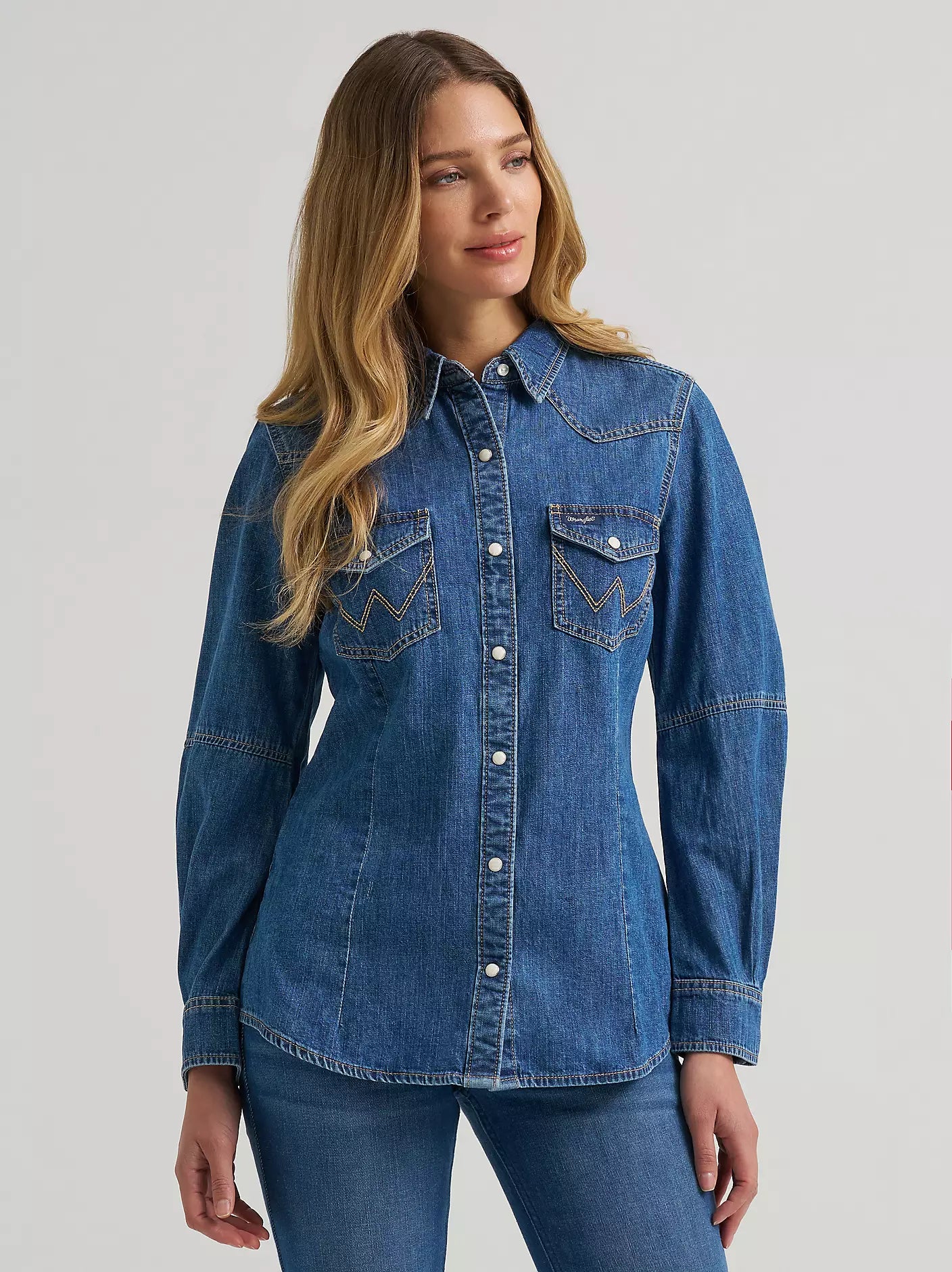 Wrangler Retro Women's Denim Long Sleeve Shirt STYLE 112382693