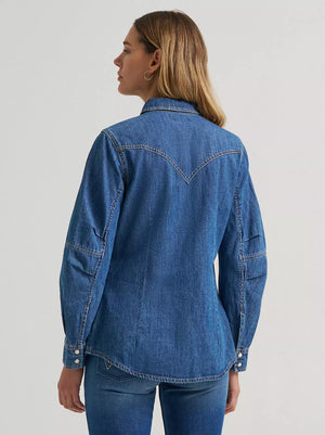 Wrangler Retro Women's Denim Long Sleeve Shirt STYLE 112382693