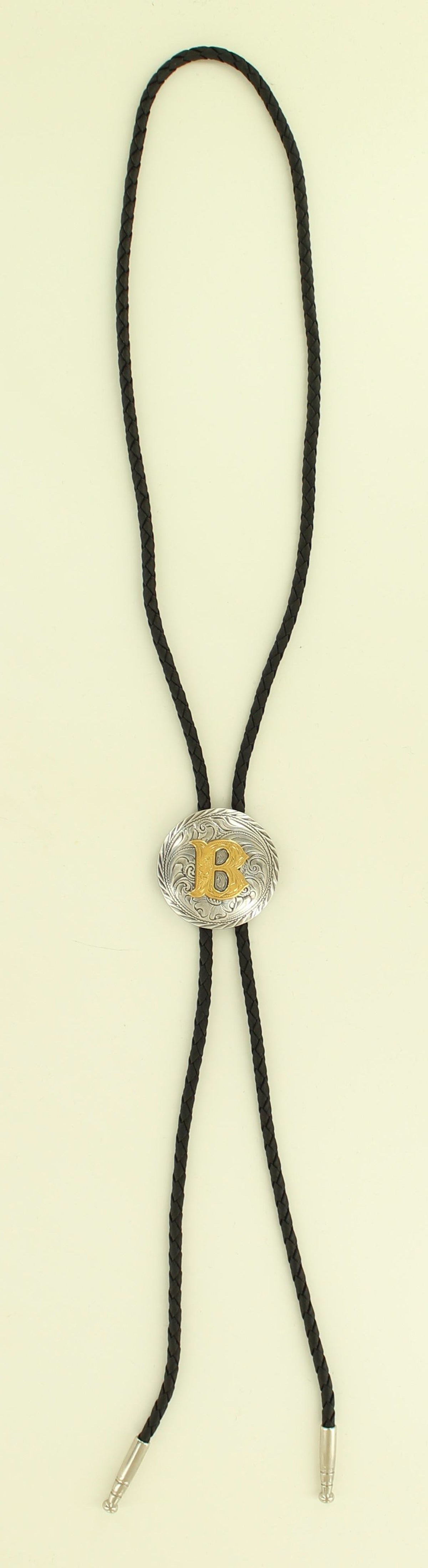 Double S Initial Bolo Tie STYLE 22164