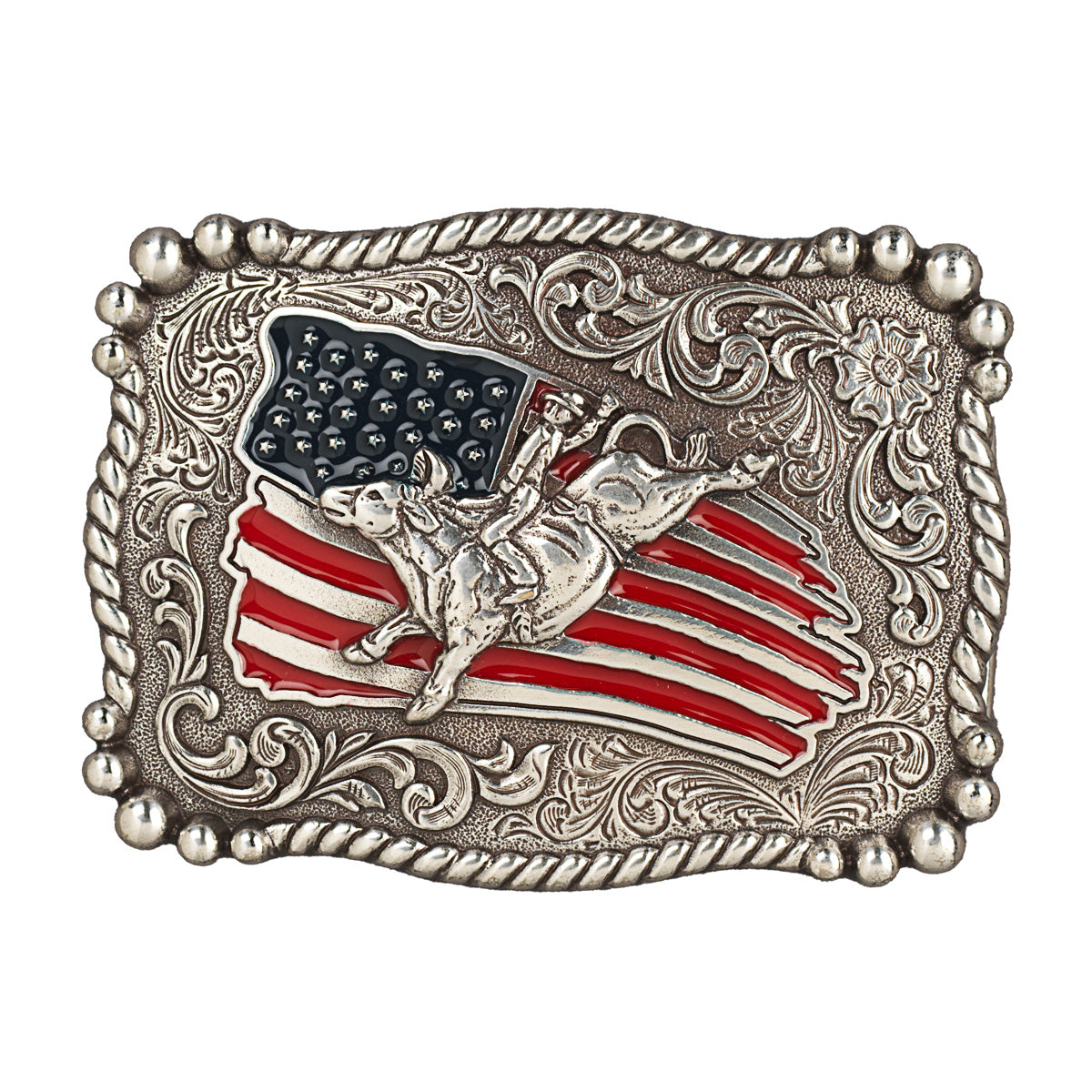 Nocona Youth Rectangle Distressed Flag Buckle STYLE 36107