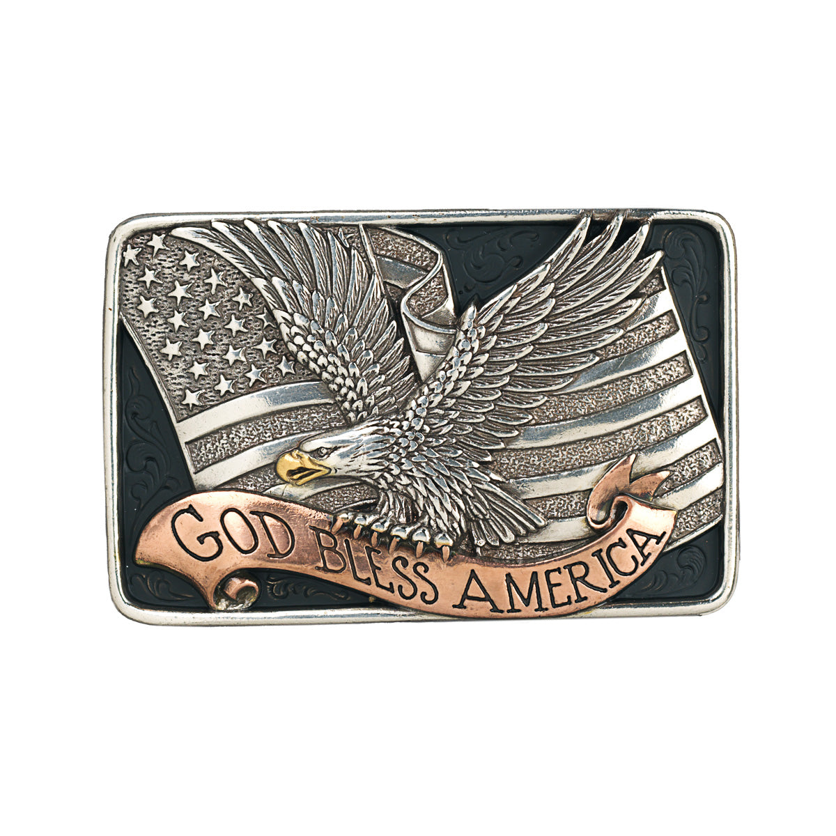 Nocona Men's Rectangle God Bless America Buckle STYLE 37913