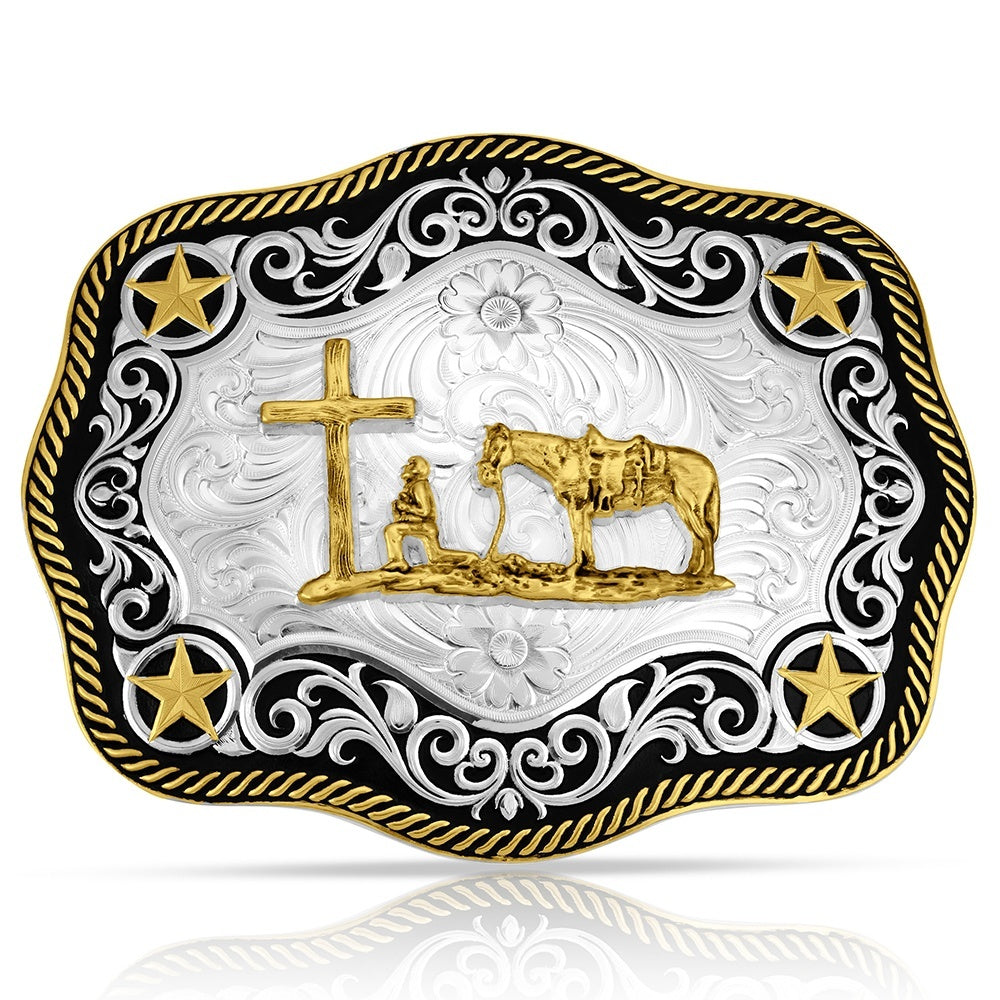 Montana Silversmiths Four Star Buckle with Christian Cowboy STYLE 57610-731