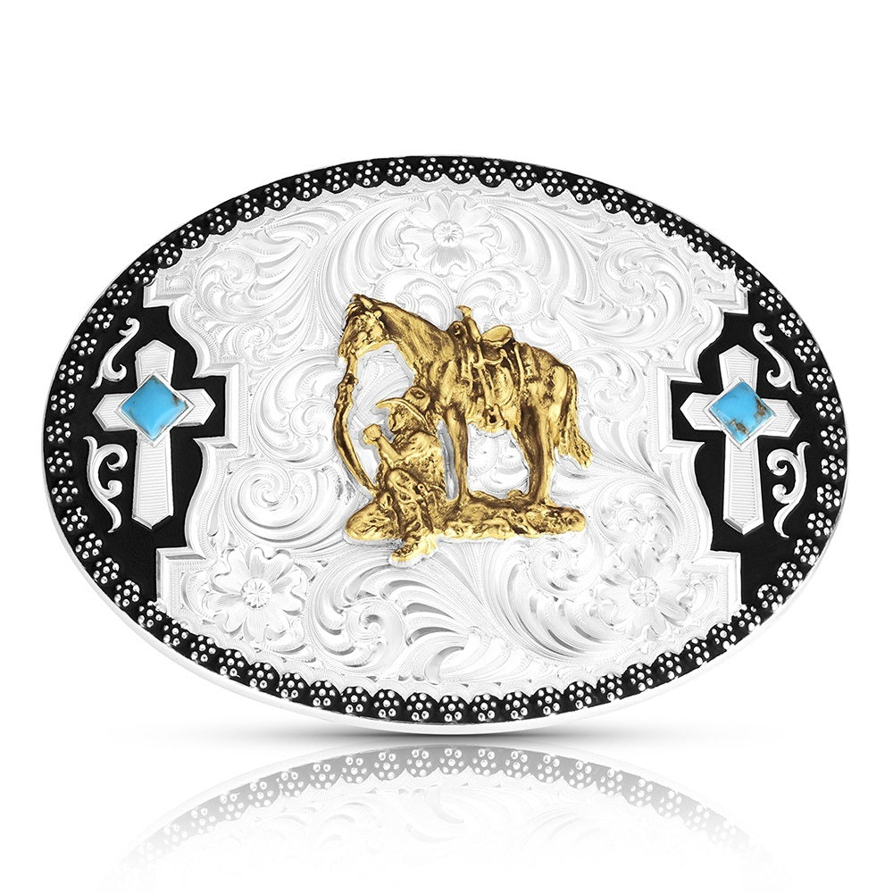 Montana Silversmiths Praying Cowboy Buckle STYLE 58610-456