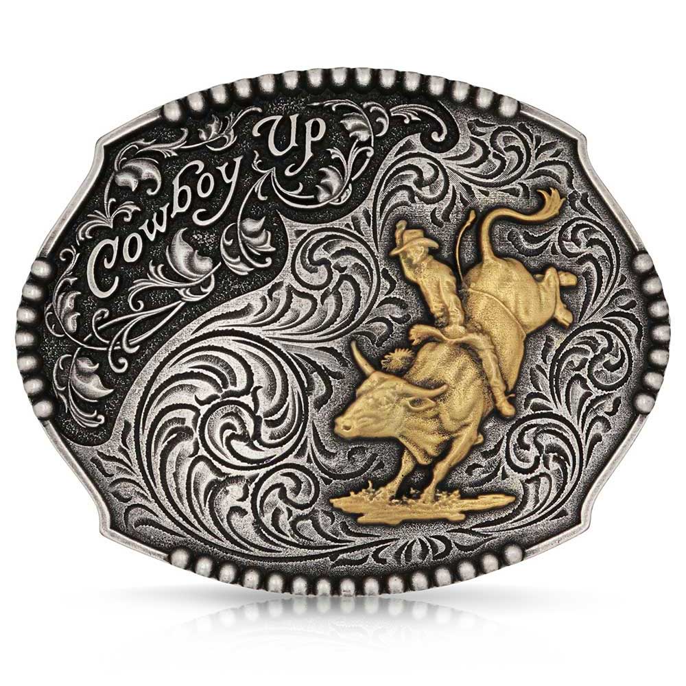 Montana Silversmiths Attitude Cowboy Up Bull Rider Buckle STYLE A1031P