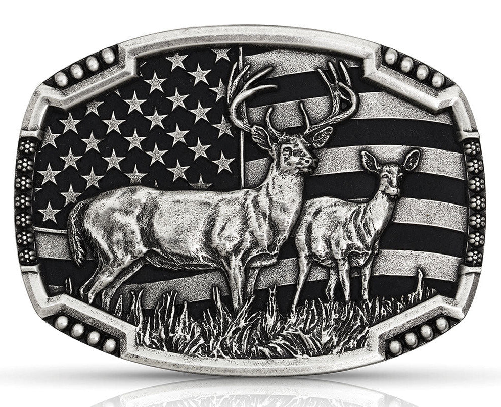 Montana Silversmiths Matched Pair Deer Buckle STYLE A785S