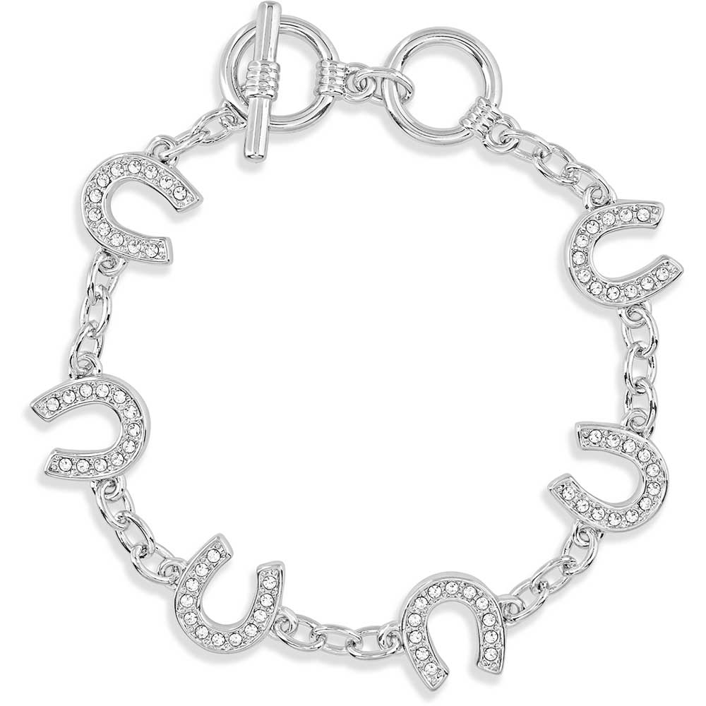 Montana Silversmiths Crystal Clear Lucky Horseshoe Link Bracelet STYLE BC620