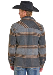 Rock and Roll Denim Men's Plaid Full Zip Shirt Jacket STYLE BM92C06714
