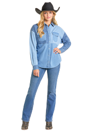 Rock & Roll Denim Women's Long Sleeve Shirt STYLE BWN2S06944