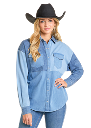 Rock & Roll Denim Women's Long Sleeve Shirt STYLE BWN2S06944