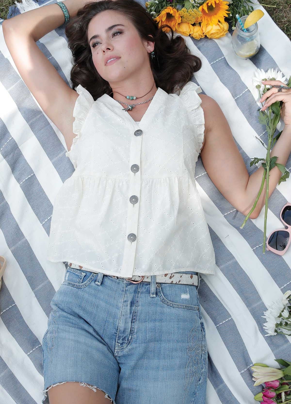 Cruel Denim Women's Sleeveless Blouse STYLE CTW7474001